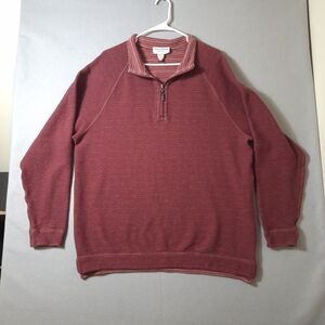 Tommy Bahama Men’s XL Reversible 1/4 Zip Sweater Red Pullover Comfy Soft Cotton